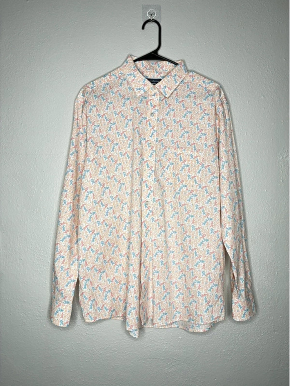 Club Room Tennis Player Novelty Print Men’s Shirt Size L